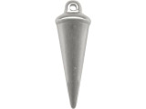 Silver Plated "Metallized" Plastic Spike, Chunky, 30x10mm (10 Pieces)