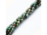African Turquoise Gemstone Beads, 8mm Round with Large Hole (strand)