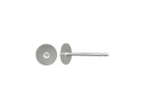 Stainless Steel Earring Post Finding w 5mm Flat Pad (100 Pieces)