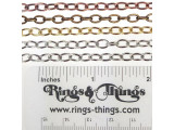 Gold Plated Oval Cable Chain, 4.4mm by the SPOOL