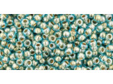 The uniform size and shape of Toho seed beads make them an excellent choice for beadwork and consistently-sized spacers.Toho seed beads are usually colorfast; however, galvanized and silver-lined  beads may fade over time. Protect them from bleach, excessive friction and direct sunlight to keep them looking like new. Seed Bead Facts What are seed beads? Popular, tiny glass beads commonly used for weaving and embellishment.How are they made? Glass is pulled or drawn using a hollow tube, and then    the glass is cut in small pieces. They are sometimes reheated to round    the ends.What's that funny little zero? That zero refers to    the number of aughts, which is a unit used to indicate the size of    small beads. The scale is inverted, so larger numbers of aughts    correspond to smaller beads (i.e. the bigger the number, the smaller    the bead). Size 11 would be 00000000000, but since that takes up too much    room, it is abbreviated to 110.  See Related Products links (below) for similar items and additional jewelry-making supplies that are often used with this item.