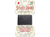 S-Lon Japan Medium Beading Thread, 0.30mm - Black (Card)