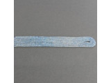 3mm Diamond Cut Round Gemstone Bead - Aquamarine A - Ice Color Banded (strand)