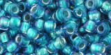 TOHO Glass Seed Bead, Size 6, Inside-Color Rainbow Crystal/Green Teal-Lined (tube)