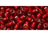 TOHO Glass Seed Bead, Size 6, Silver-Lined Ruby (Tube)