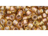 TOHO Glass Seed Bead, Size 6, Gold-Lined Topaz (Tube)