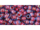 TOHO Glass Seed Bead, Size 6, Inside-Color Lt Sapphire/Hyacinth-Lined (Tube)