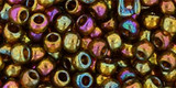 TOHO Glass Seed Bead, Size 6, Gold-Lustered Dk Topaz (tube)
