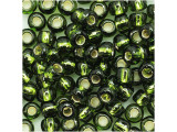 TOHO Glass Seed Bead, Size 6, Silver-Lined Olivine (Tube)