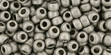 TOHO Glass Seed Bead, Size 6, Metallic Frosted Antique Silver (tube)