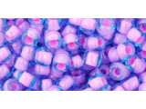 TOHO Glass Seed Bead, Size 6, Inside-Color Aqua/Bubble Gum Pink-Lined (Tube)