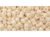 TOHO Glass Seed Bead, Size 8, 3mm, Opaque-Lustered Lt Beige (Tube)