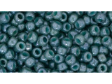 TOHO Glass Seed Bead, Size 8, 3mm, Marbled Opaque Turquoise/Blue (Tube)