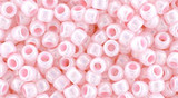 TOHO Glass Seed Bead, Size 8, 3mm, Opaque-Lustered Baby Pink (tube)