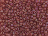 TOHO Glass Seed Bead, Size 8, 3mm, Transparent-Rainbow Frosted Ruby (Tube)