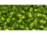 TOHO Glass Seed Bead, Size 8, 3mm, Silver-Lined Lime Green (Tube)