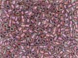 TOHO Glass Seed Bead, Size 8, 3mm, Inside-Color Crystal/Rose Gold-Lined (Tube)