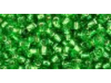 TOHO Glass Seed Bead, Size 8, 3mm, Silver-Lined Peridot (Tube)