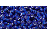 TOHO Glass Seed Bead, Size 8, 3mm, Silver-Lined Cobalt (Tube)