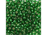 TOHO Glass Seed Bead, Size 8, 3mm, Silver-Lined Grass Green (Tube)