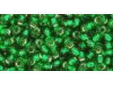 TOHO Glass Seed Bead, Size 8, 3mm, Silver-Lined Grass Green (Tube)