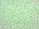 TOHO Glass Seed Bead, Size 8, 3mm, Glow In The Dark - Mint Green/Bright Green (Tube)
