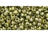 TOHO Glass Seed Bead, Size 8, 3mm, Gold-Lustered Green Tea (Tube)