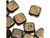 CzechMates Glass 2-Hole Square Tile Beads 6mm 'Jet Bronze Picasso'
