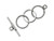 JBB Findings Antiqued Silver Plated Toggle Clasp, 3 Ring, 12mm (Each) JBB Findings Antiqued Silver Plated Toggle Clasp, 3 Ring, 12mm (Each)