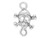 Sterling Silver Skull & Crossbones Connector Charm (Each) Sterling Silver Skull & Crossbones Connector Charm (Each)