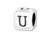 Sterling Silver 4.5mm Rounded Alphabet Bead - U Sterling Silver 4.5mm Rounded Alphabet Bead - U