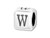 Sterling Silver 4.5mm Rounded Alphabet Bead - W Sterling Silver 4.5mm Rounded Alphabet Bead - W