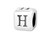 Sterling Silver 4.5mm Rounded Alphabet Bead - H Sterling Silver 4.5mm Rounded Alphabet Bead - H