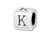 Sterling Silver 4.5mm Rounded Alphabet Bead - K Sterling Silver 4.5mm Rounded Alphabet Bead - K