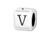 Sterling Silver 4.5mm Rounded Alphabet Bead - V Sterling Silver 4.5mm Rounded Alphabet Bead - V