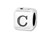 Sterling Silver 4.5mm Rounded Alphabet Bead - C Sterling Silver 4.5mm Rounded Alphabet Bead - C