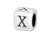 Sterling Silver 4.5mm Rounded Alphabet Bead - X Sterling Silver 4.5mm Rounded Alphabet Bead - X