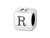 Sterling Silver 4.5mm Rounded Alphabet Bead - R Sterling Silver 4.5mm Rounded Alphabet Bead - R