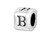 Sterling Silver 4.5mm Rounded Alphabet Bead - B Sterling Silver 4.5mm Rounded Alphabet Bead - B