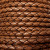 Leather Cord USA 4mm Saddle Brown Braided Bolo Leather - Sold by the Foot
