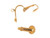 Gold Plated Ear Clip with 4mm Half Ball and Open Ring (6 Pieces)