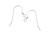 Sterling Silver Ear Wire with Coil - 0.025"/0.64mm/22 GA Round Wire (6 Pieces)