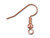 Genuine Copper Ear Wire with 3mm Ball & Coil - 0.025"/0.64mm/22 GA (20 Pieces)