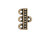 TierraCast Antiqued Brass Plated Necklace End, Beaded 3 Loop (10 Pieces)