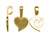 Aanraku Gold Plated Jewelry Bail, Cast, Large Heart (pack) Aanraku Gold Plated Jewelry Bail, Cast, Large Heart (pack)