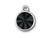 TierraCast Charm w Jet Hematite Rivoli Crystal - Rhodium (Each)