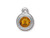TierraCast Stepped Charm, Topaz Crystal - White Plate (Each) TierraCast Stepped Charm, Topaz Crystal - White Plate (Each)