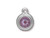 TierraCast Stepped Charm, Lt Amethyst Crystal - White Plate (Each) TierraCast Stepped Charm, Lt Amethyst Crystal - White Plate (Each)