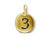 TierraCast Gold Plated 3 Number Charm (Each) TierraCast Gold Plated 3 Number Charm (Each)