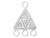 Sterling Silver Triangle Jewelry Connector, 4 Loop (Each) Sterling Silver Triangle Jewelry Connector, 4 Loop (Each)